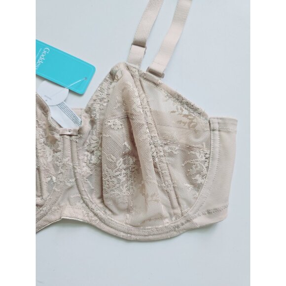Goddess Verity Lace Unlined Underwire Beige Full Coverage Convertible Bra 38DD - Picture 2 of 11